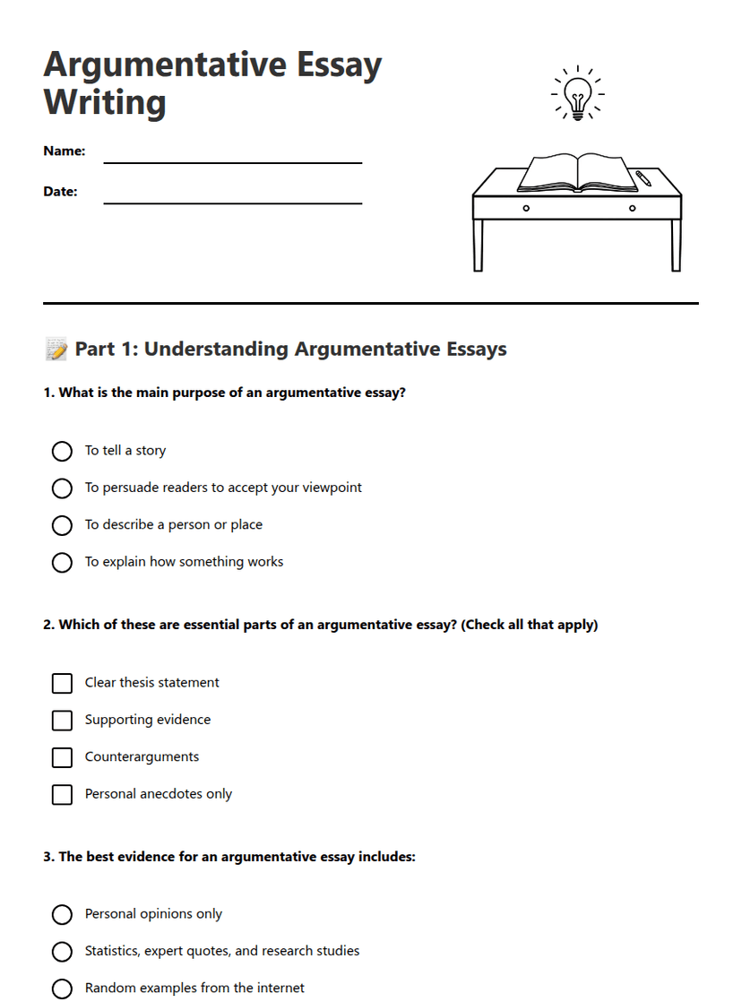 Argumentative Essay Writing