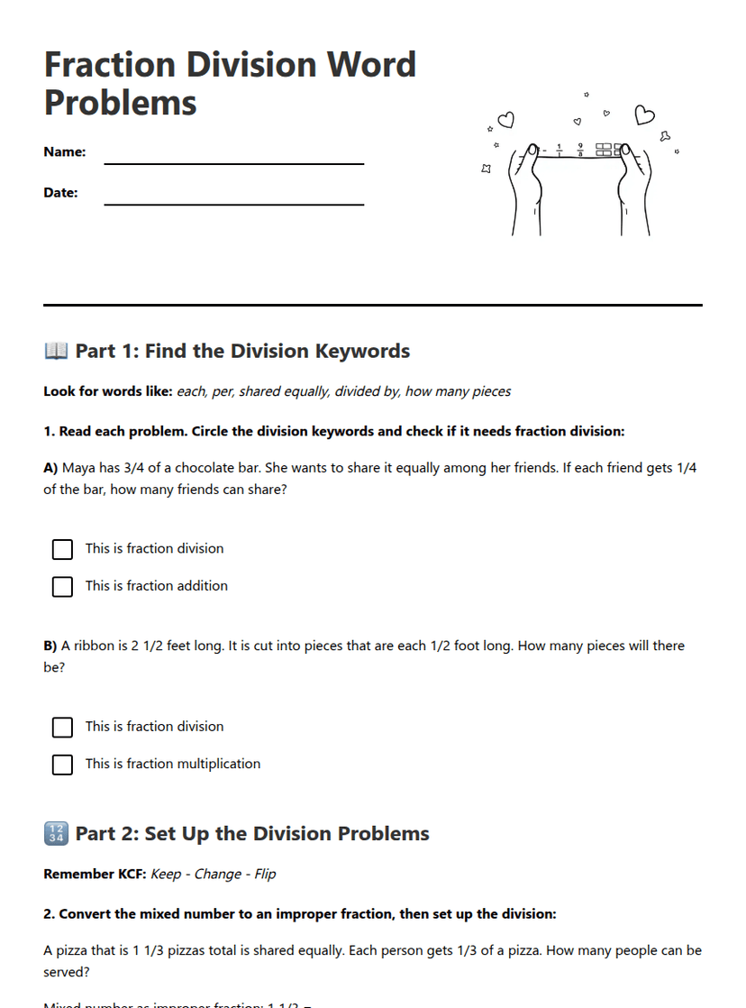Fraction Division Word Problems