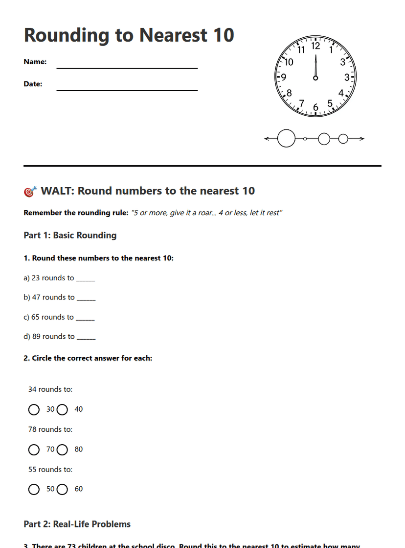 Rounding to Nearest 10