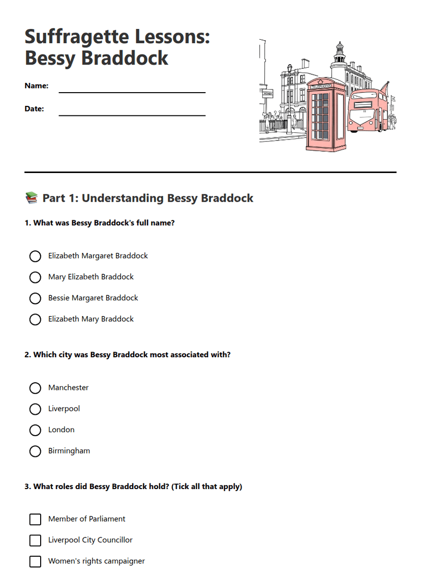 Suffragette Lessons: Bessy Bradock