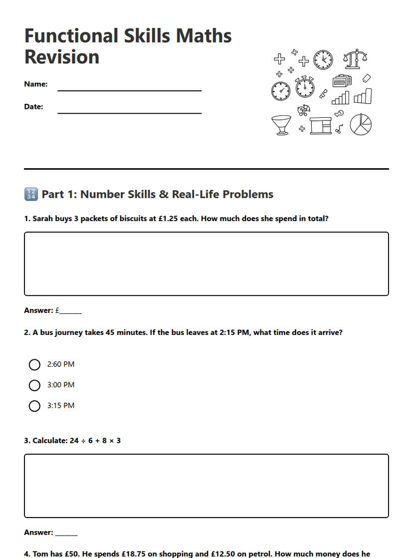 Functional Skills Maths Revision