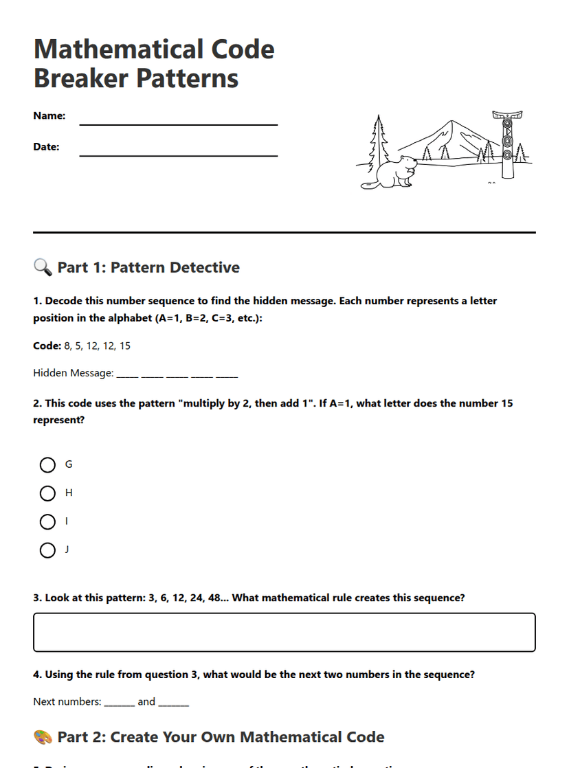 Mathematical Code Breaker Patterns
