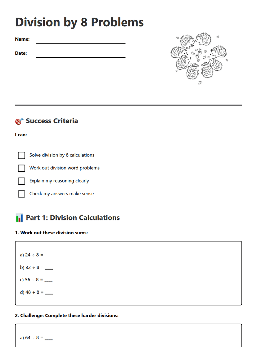 Division by 8 Problems