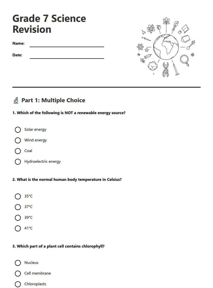 Grade 7 Science Revision