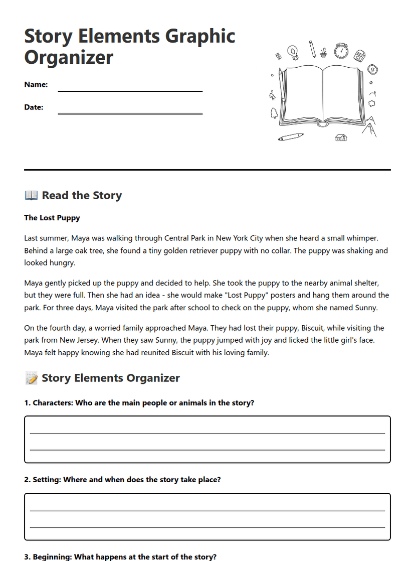Story Elements Graphic Organizer