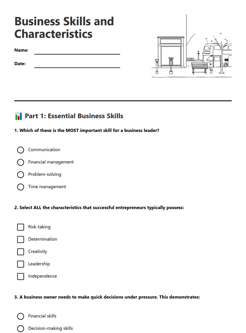 Business Skills and Characteristics