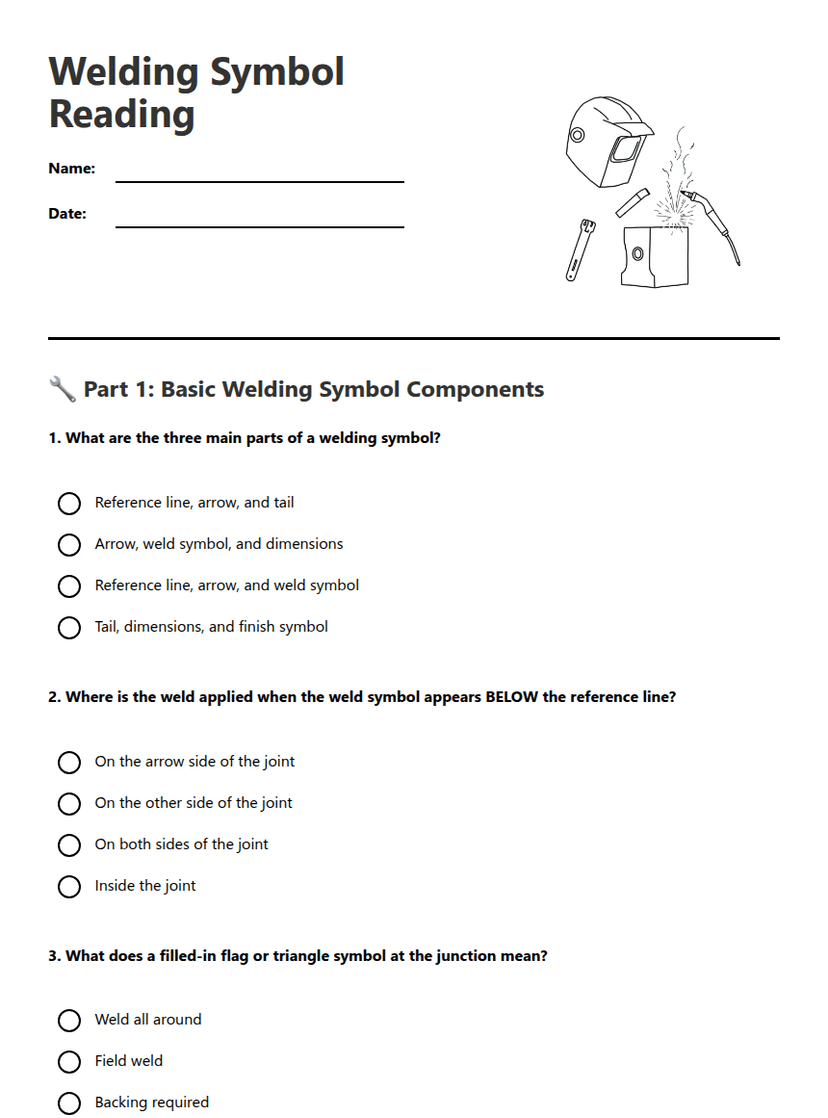 Welding Symbol Reading