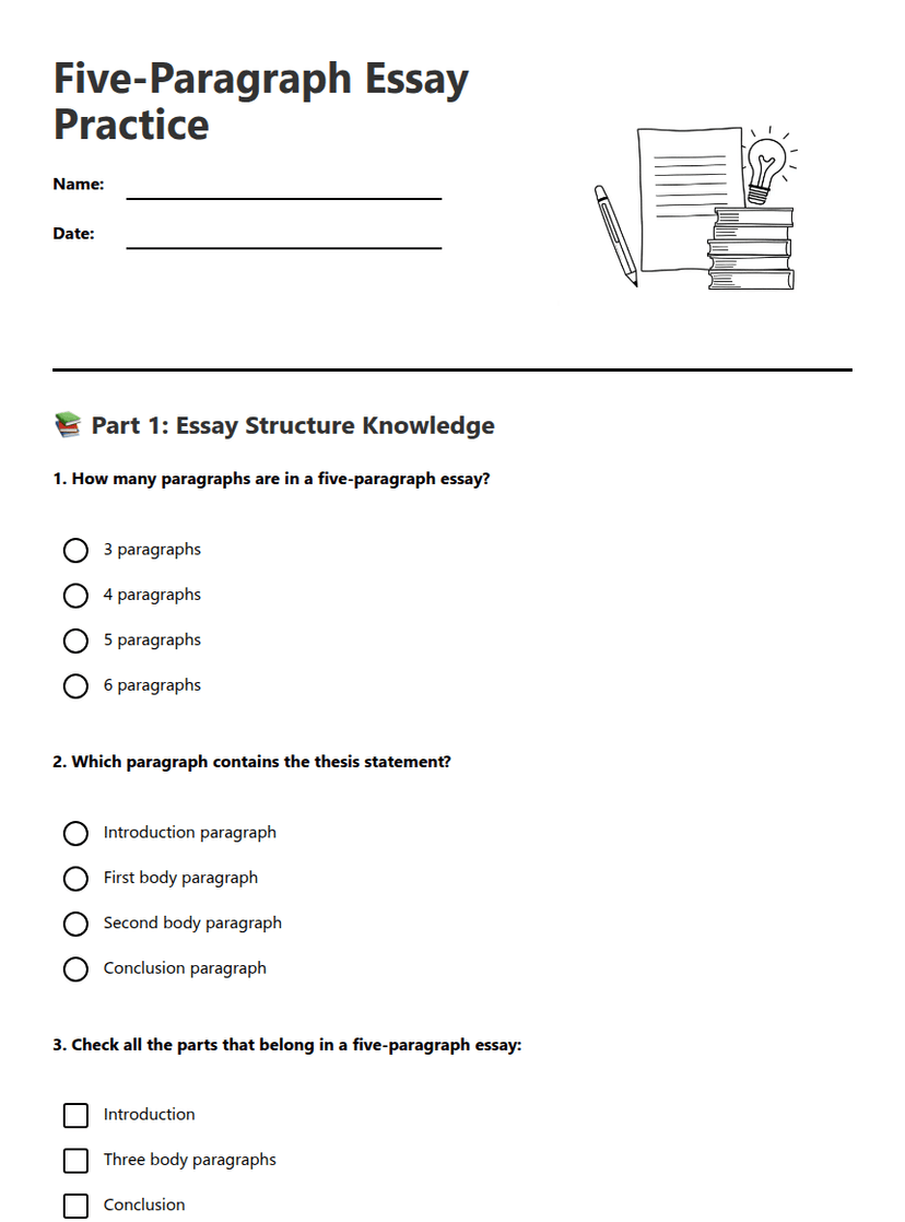 Five-Paragraph Essay Practice