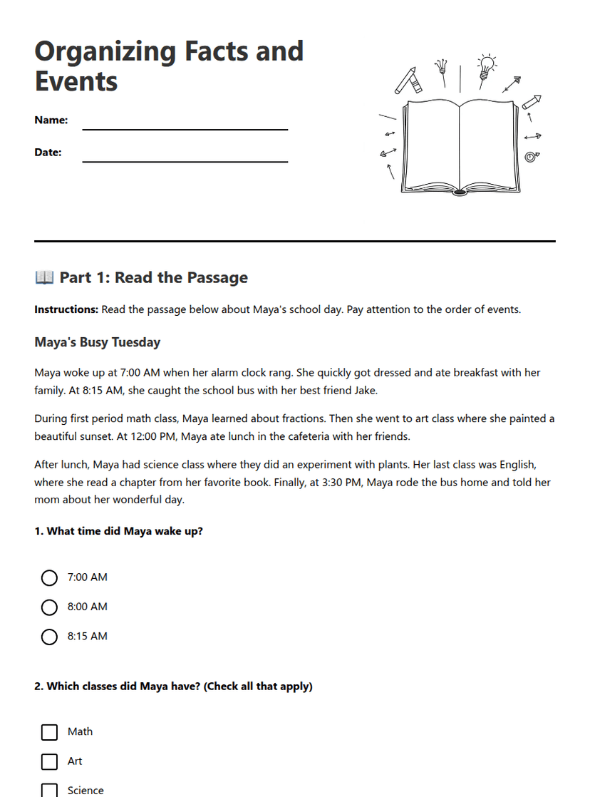 Organizing Facts and Events