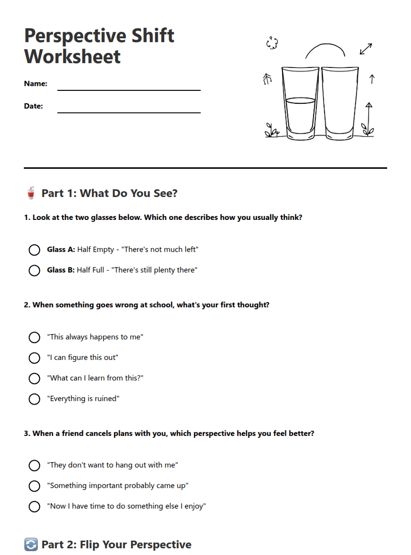 Perspective Shift Worksheet