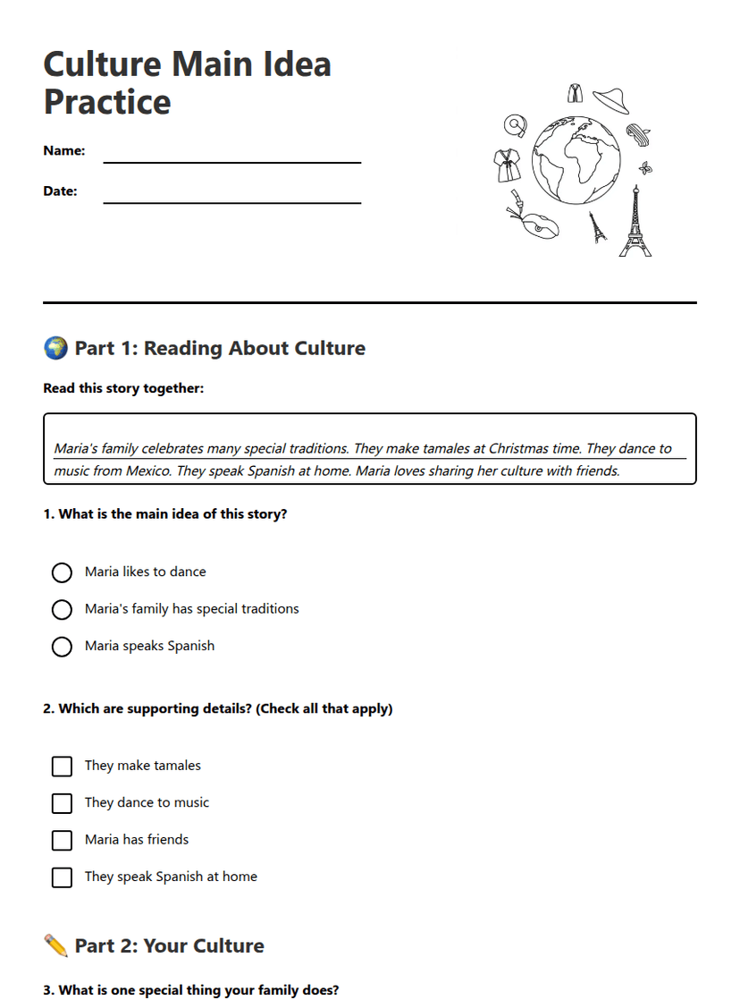 Culture Main Idea Practice