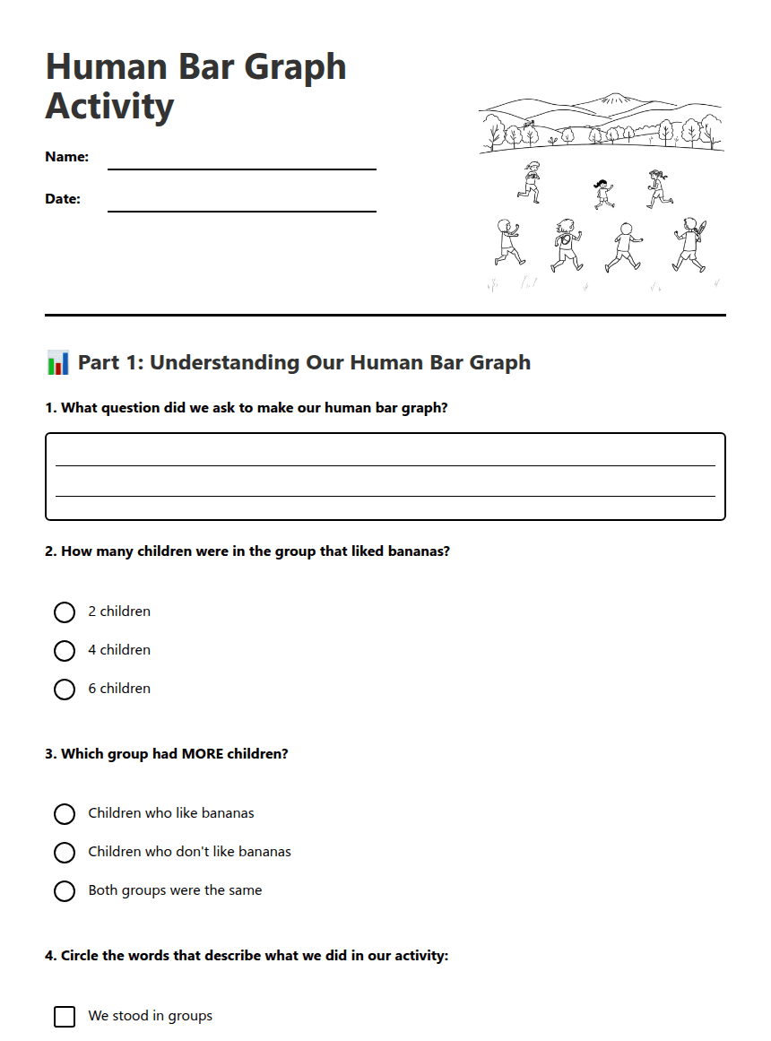 Human Bar Graph Activity worksheet preview
