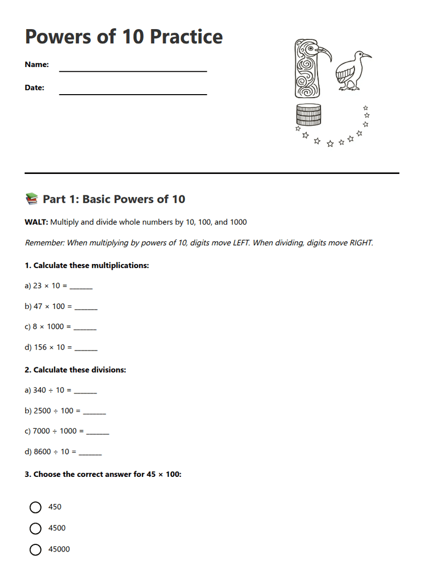 Powers of 10 Practice