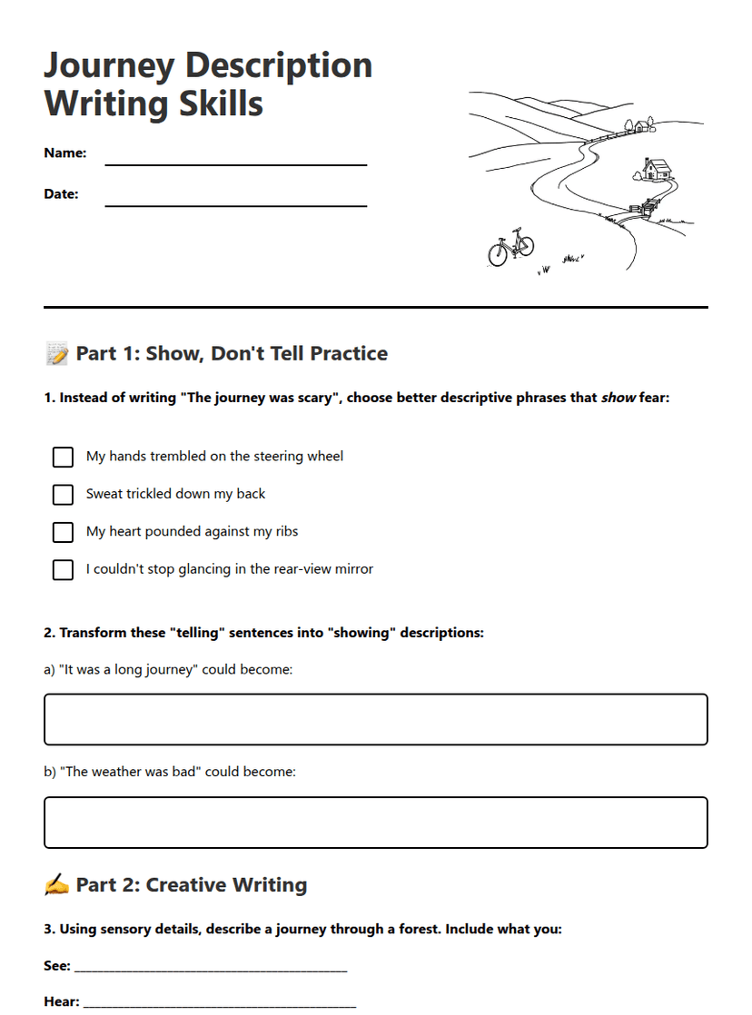 Journey Description Writing Skills