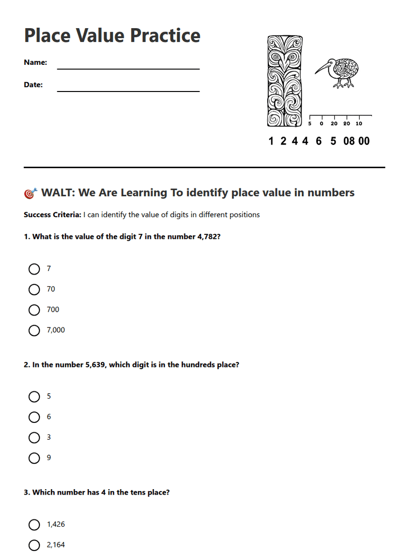 Place Value Practice