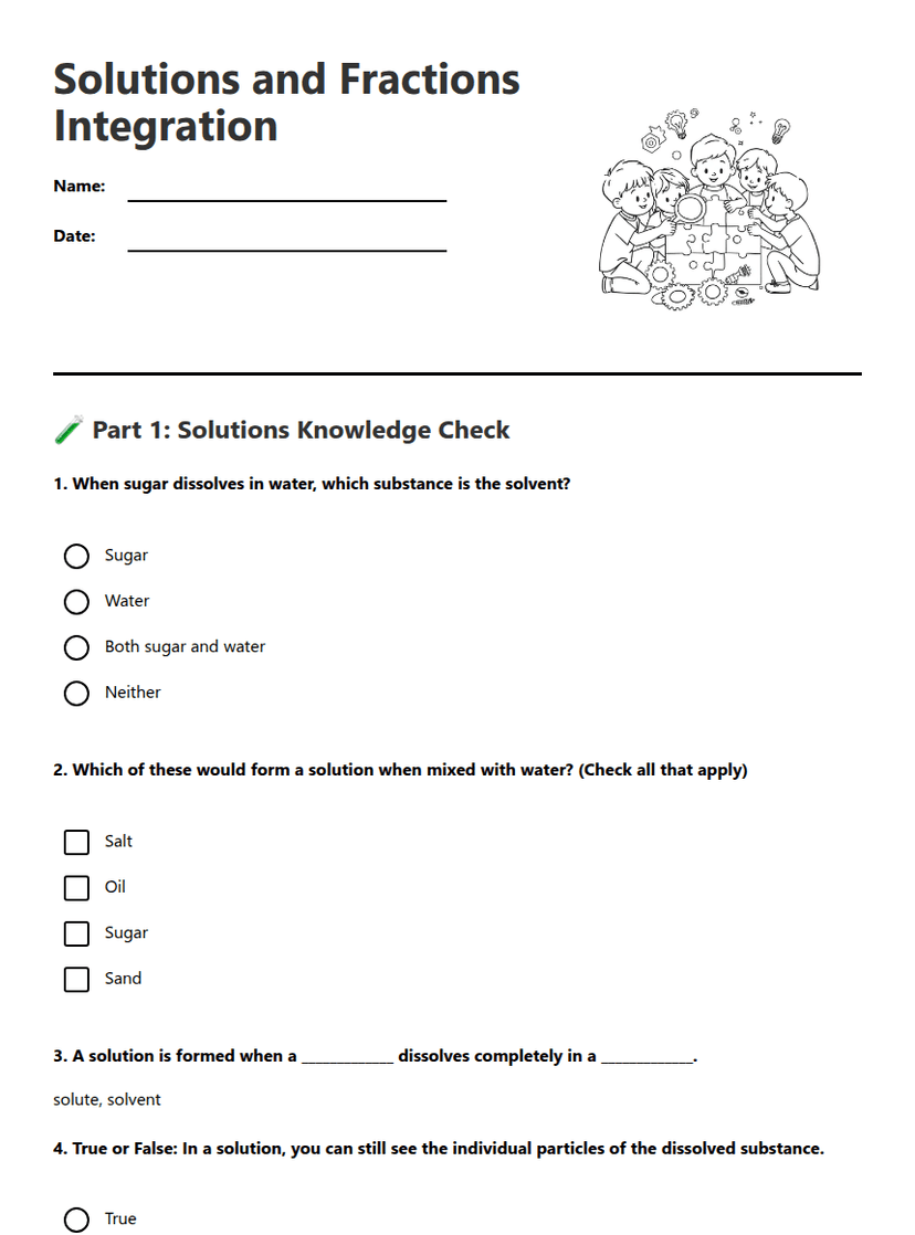 Solutions and Fractions Integration