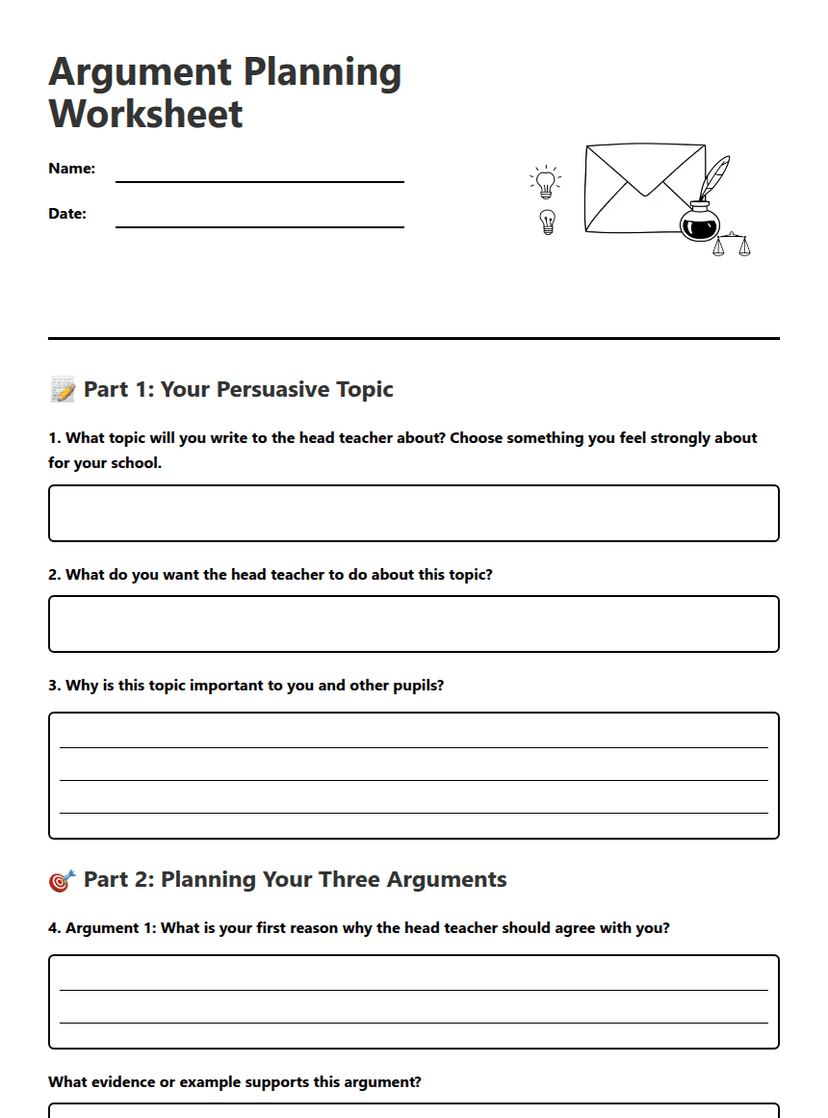 Argument Planning Worksheet