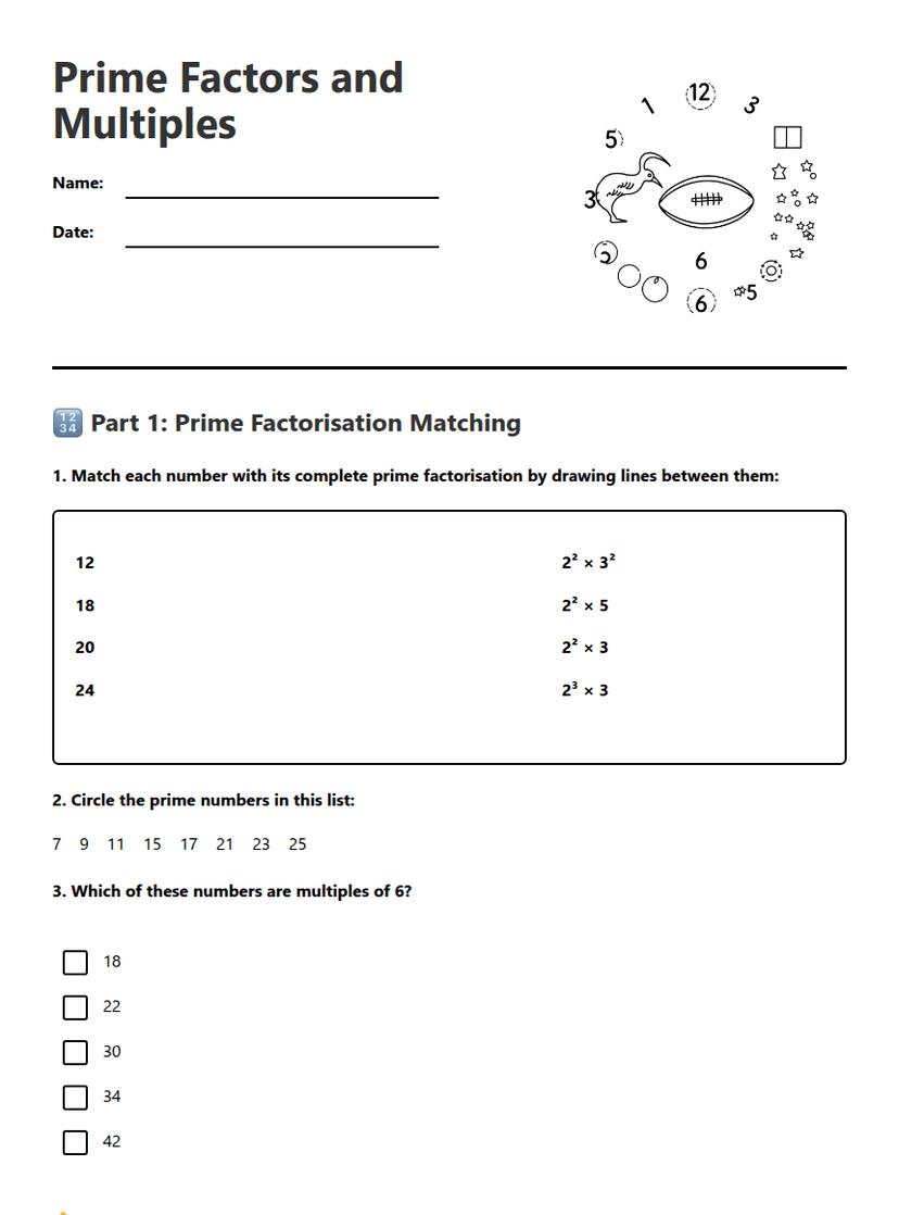 Prime Factors and Multiples