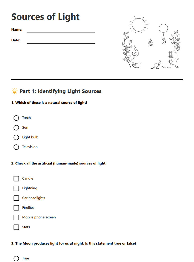 Sources of Light