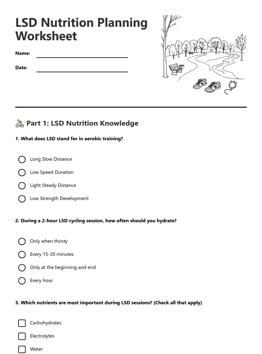 LSD Nutrition Planning Worksheet worksheet preview