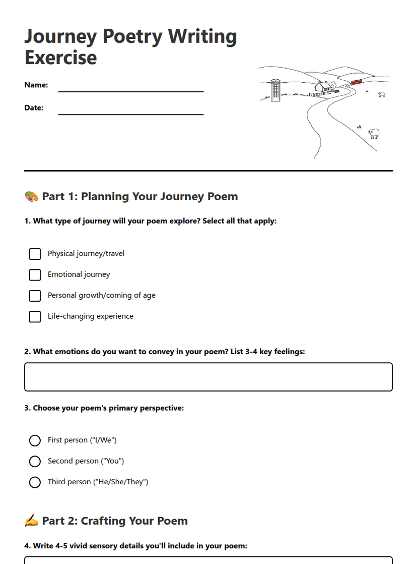 Journey Poetry Writing Exercise