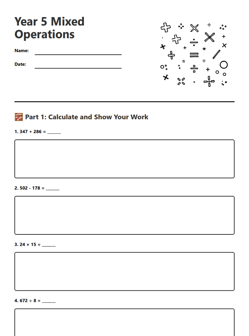 Year 5 Mixed Operations