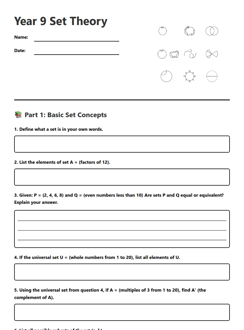 Year 9 Set Theory