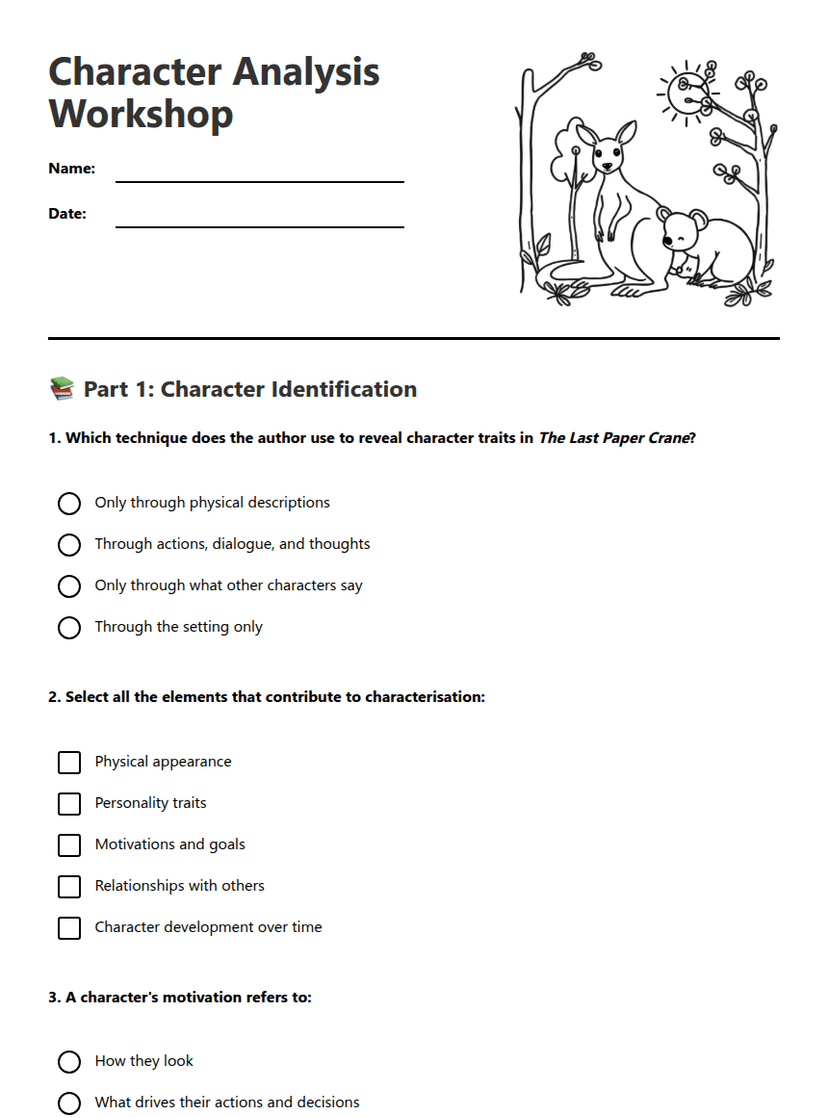 Character Analysis Workshop