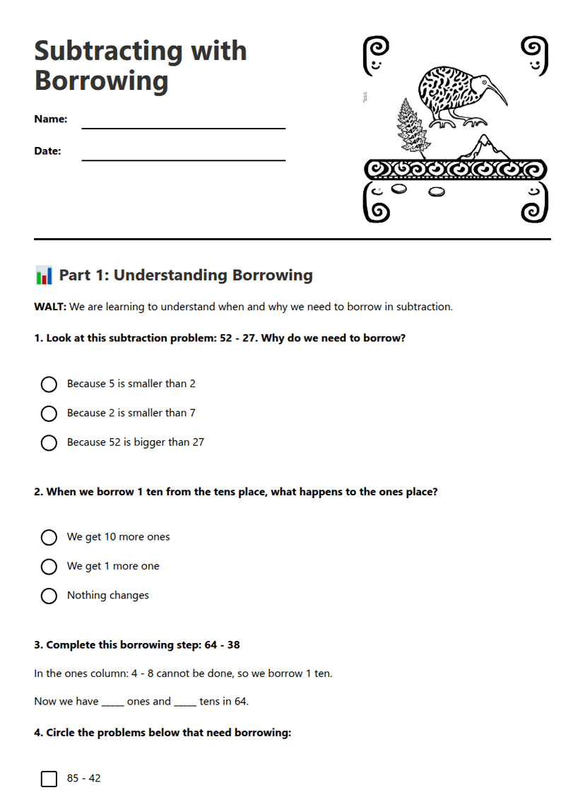 Subtracting with Borrowing