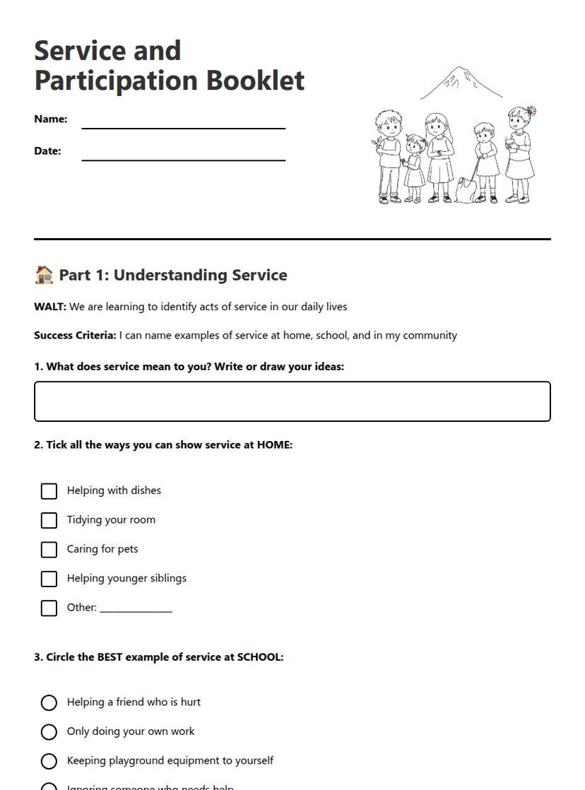 Service and Participation Booklet