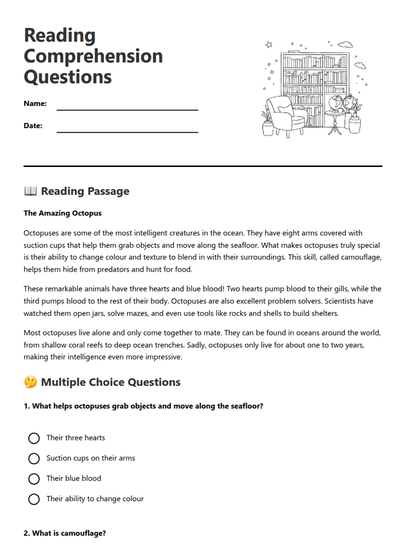 Reading Comprehension Questions