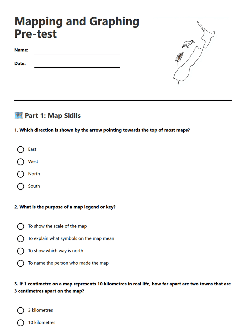 Mapping and Graphing Pre-test