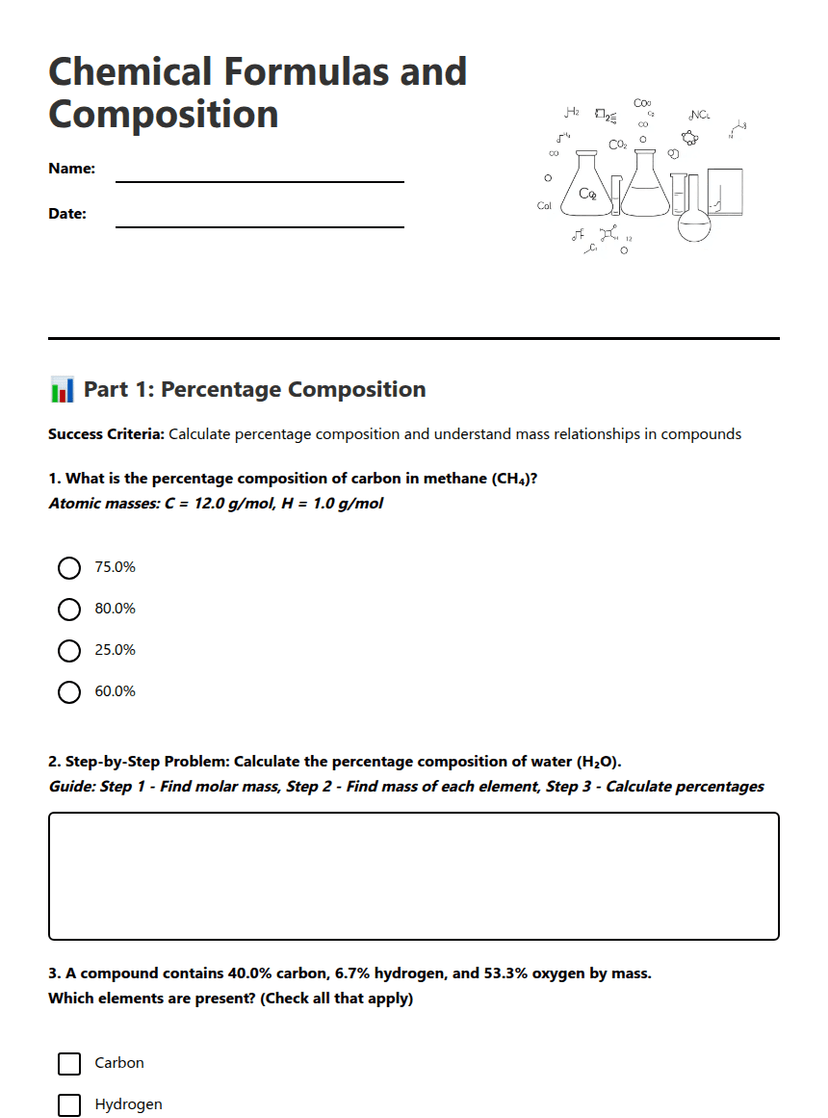 Chemical Formulas and Composition