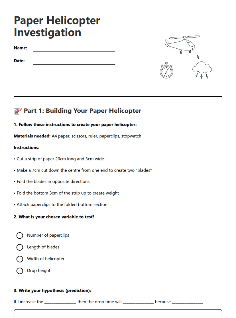 Paper Helicopter Investigation