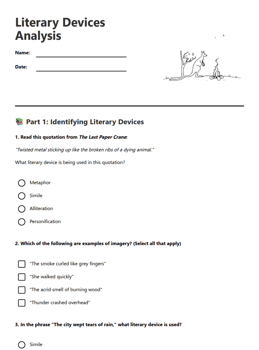 Literary Devices Analysis