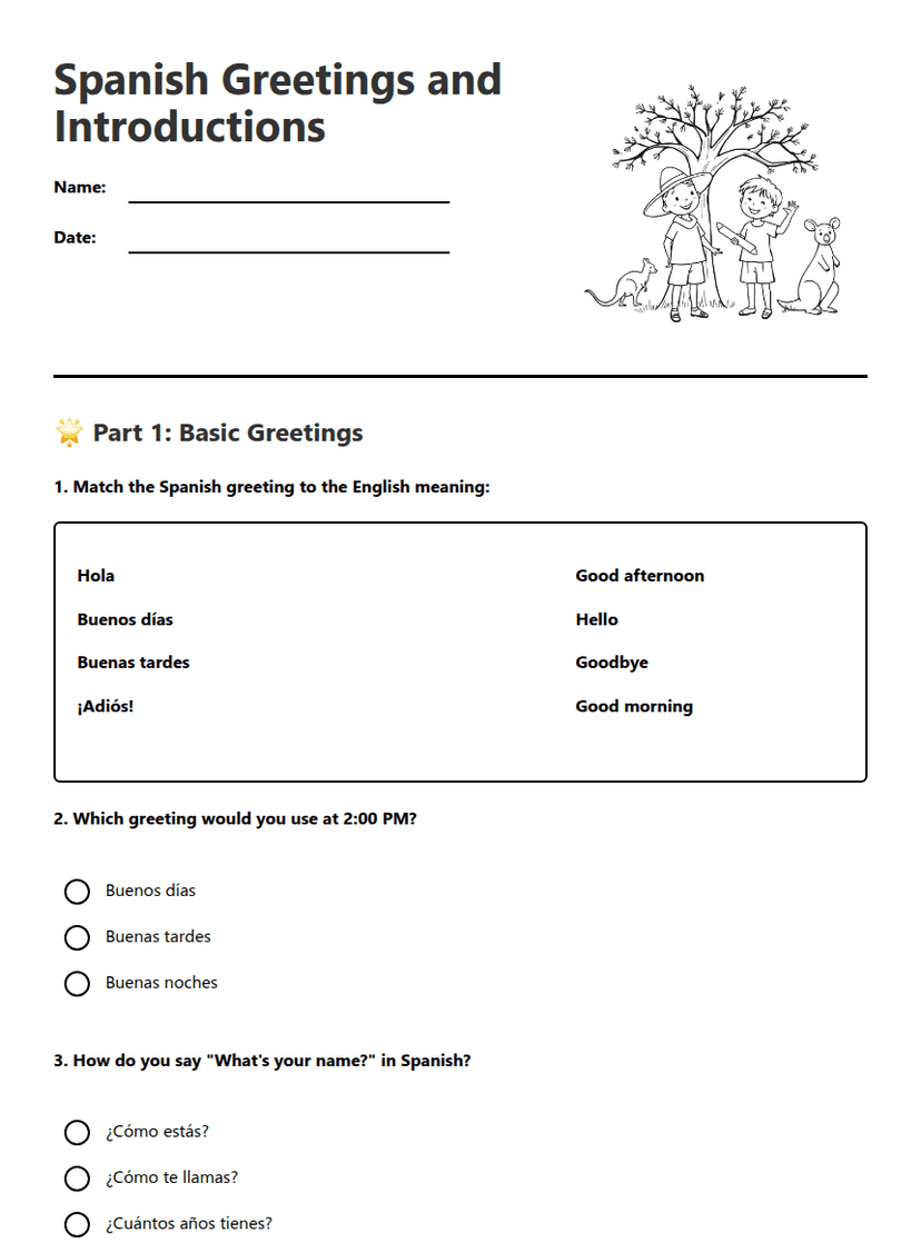 Spanish Greetings and Introductions