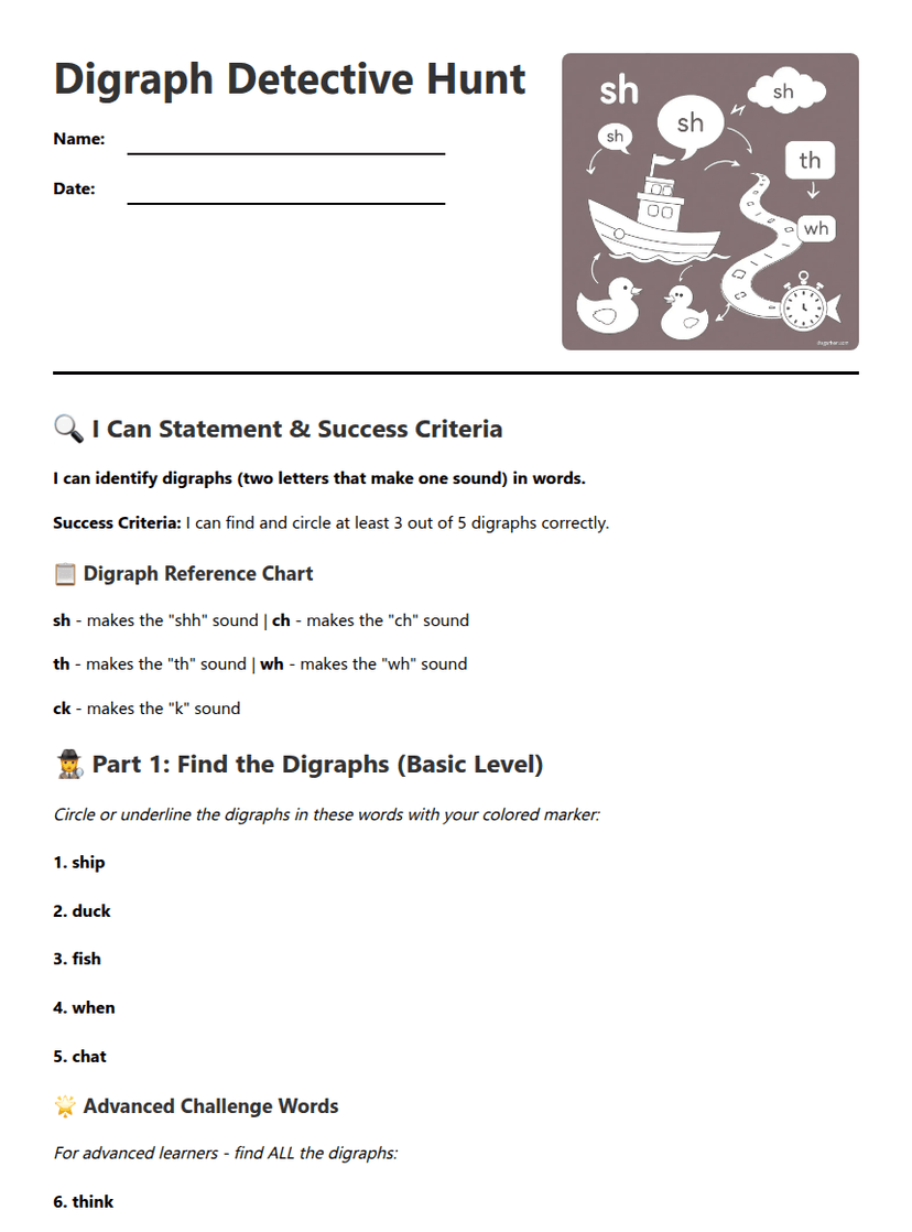 Digraph Detective Hunt