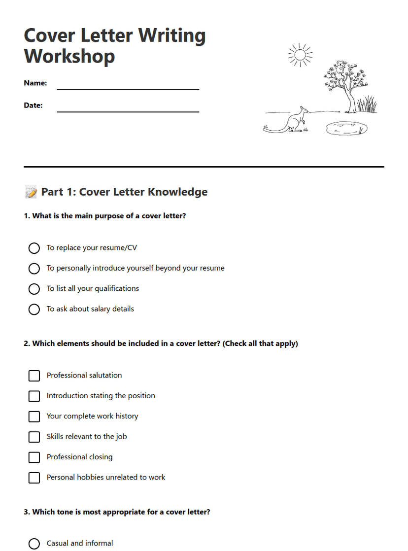 Cover Letter Writing Workshop
