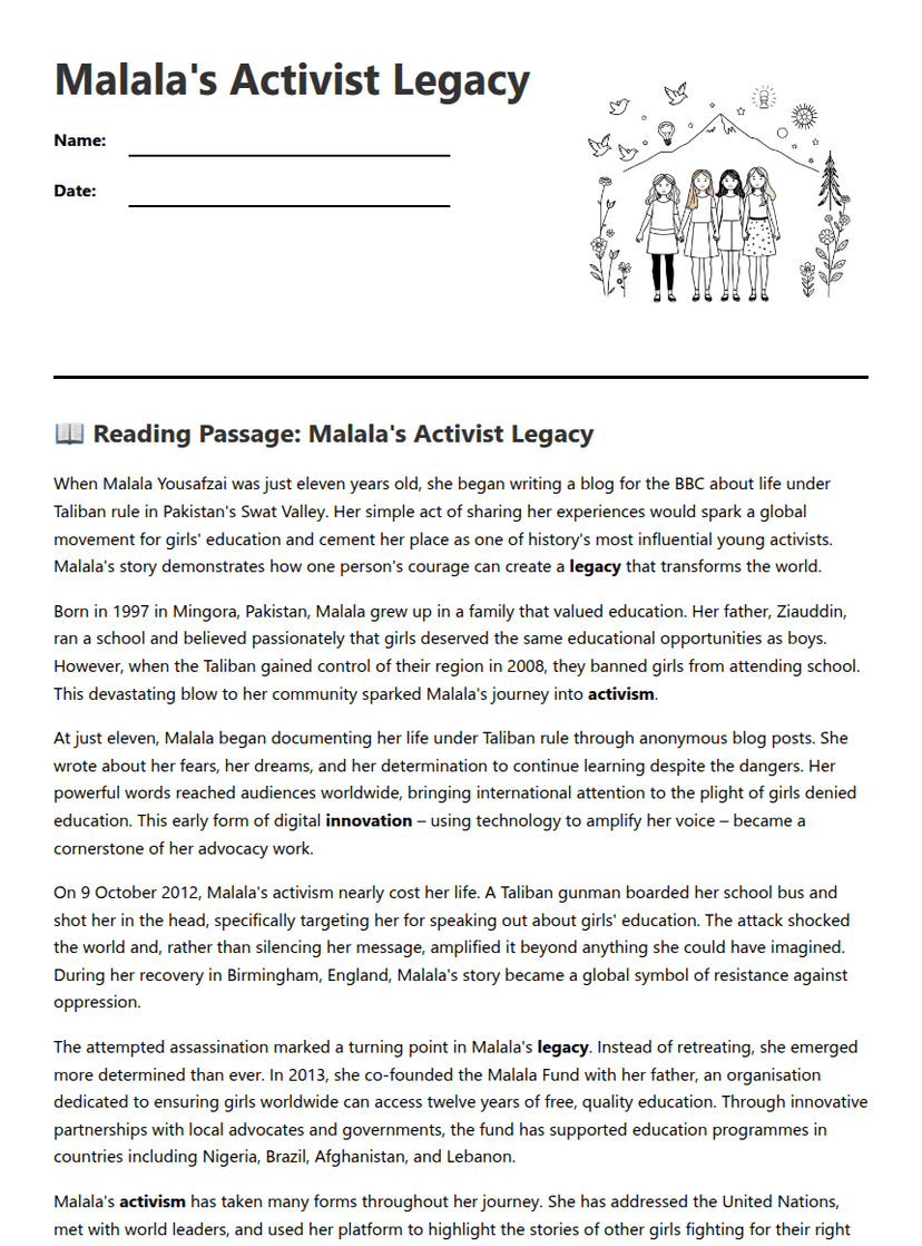 Malala's Activist Legacy