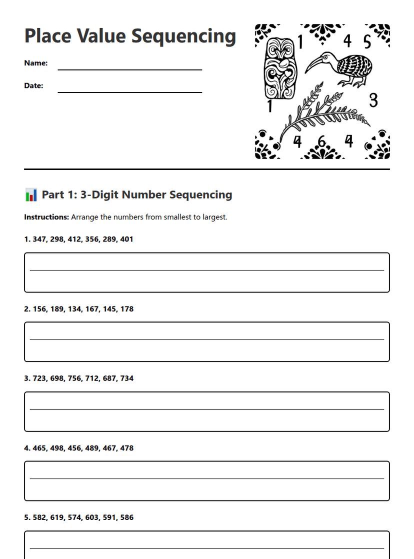 Place Value Sequencing