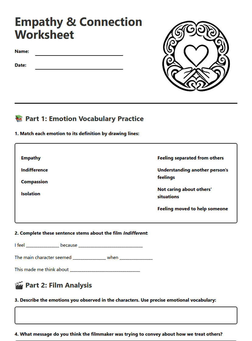 Empathy & Connection Worksheet