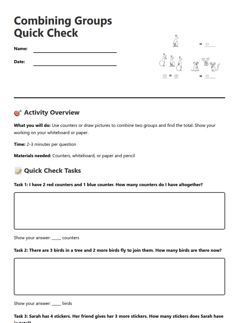 Combining Groups Quick Check