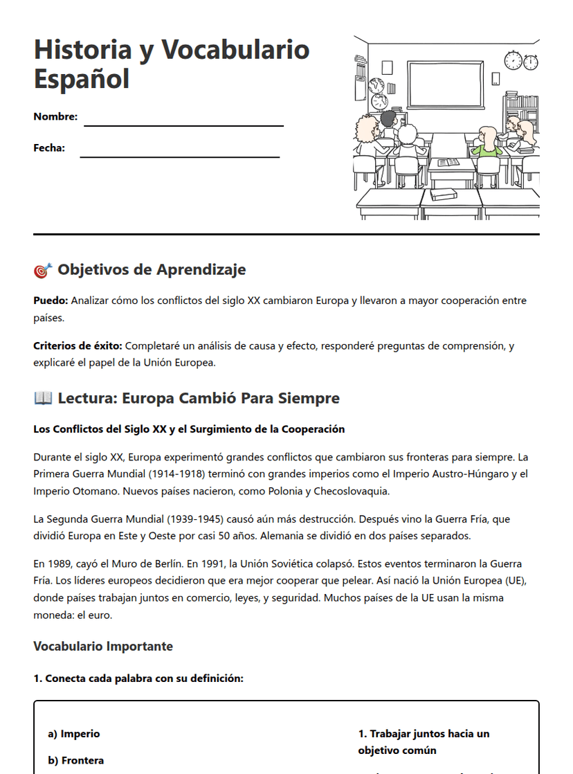 Historia y Vocabulario Español