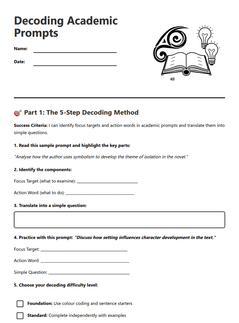 Decoding Academic Prompts