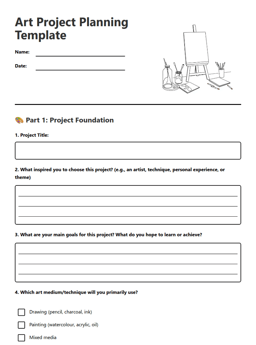 Art Project Planning Template