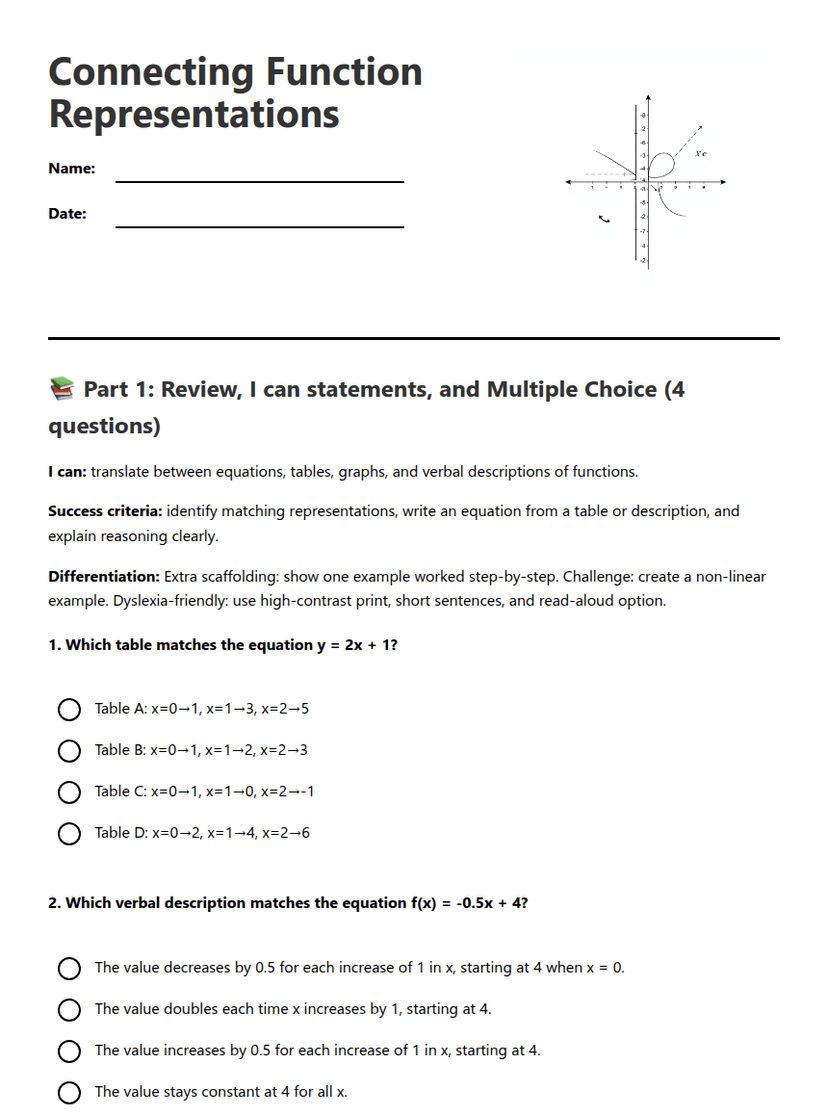 Connecting Function Representations