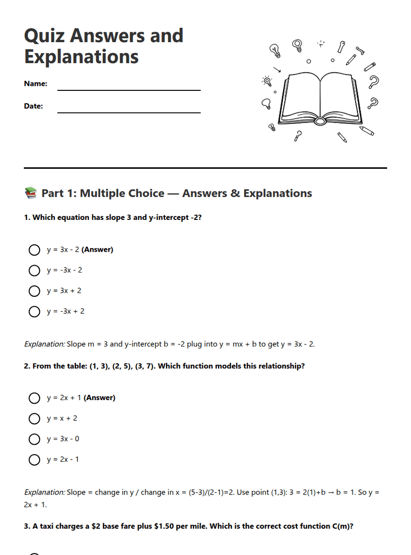 Quiz Answers and Explanations