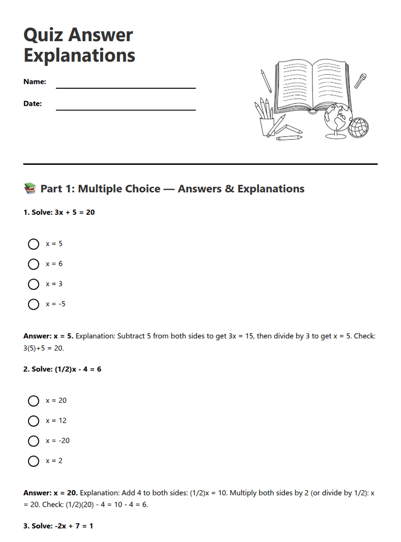 Quiz Answer Explanations