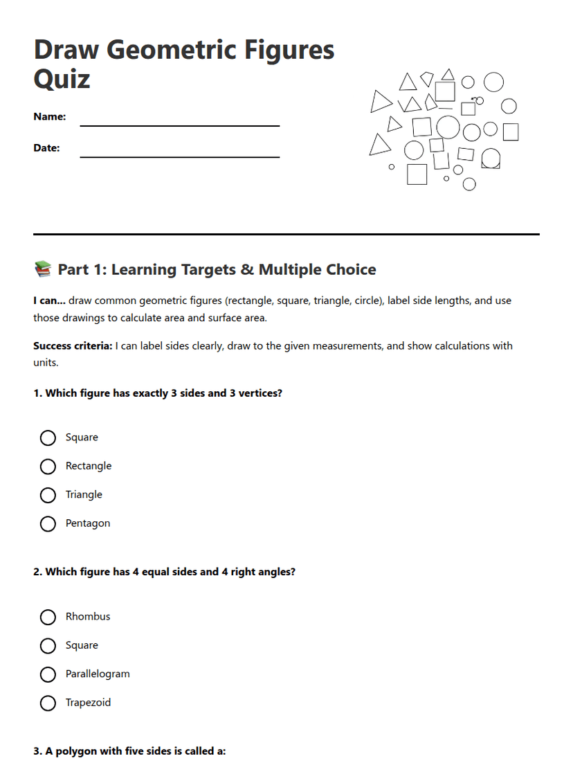 Draw Geometric Figures Quiz