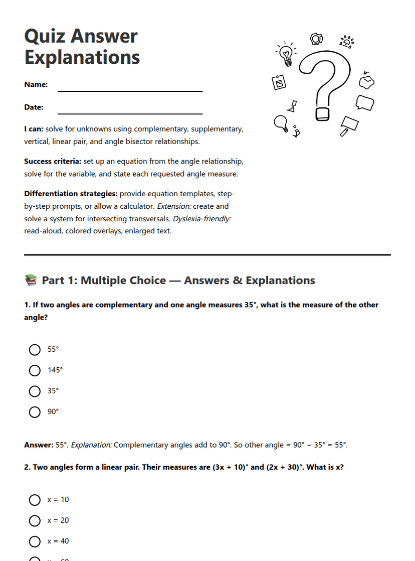 Quiz Answer Explanations